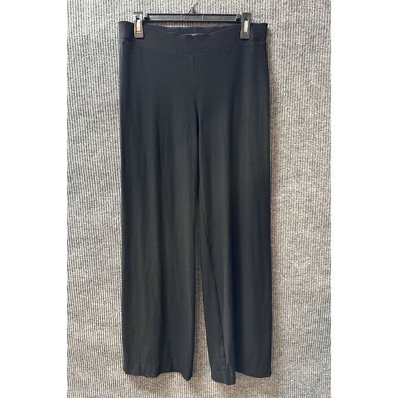 Eileen Fisher Stretch Crepe Pants Womens XS Black Pull On Wide Leg Relaxed - Picture 4 of 10